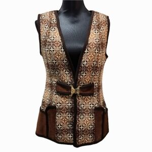 Welsh Sweater Vest GWYDIR GARMENTS Trefriw Woolen Mills Woven Wool VTG (sz16)